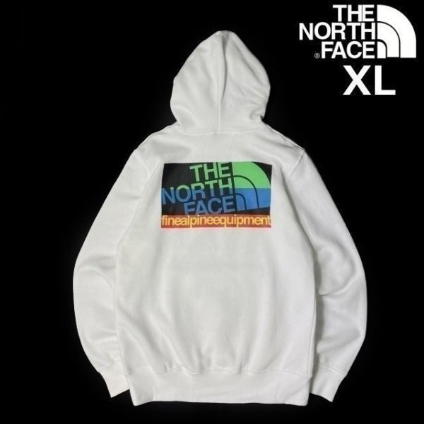 1円～!売切!【正規新品】THE NORTH FACE◆GRAPHIC INJECTION HOODIE GI プルオーバー パーカー US限定 裏起毛 男女兼用(XL)白 181130-30_画像2