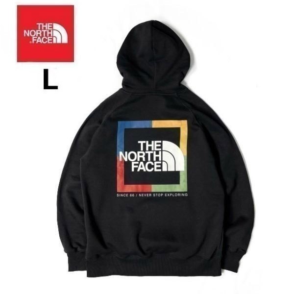 1円～!売切!【正規新品】THE NORTH FACE◆W NOV GRAPHIC HOODIE パーカー スウェット US限定 裏起毛 ボックスロゴ 登山(L)黒 181130-30_画像7