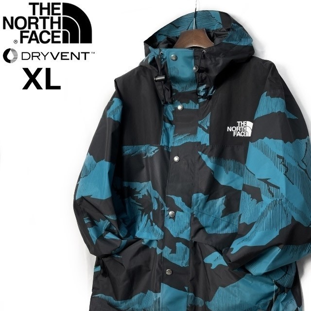 1円～!売切!【正規新品】THE NORTH FACE 86 RETRO MOUNTAIN JACKET マウンテンジャケット US限定 1986 復刻 撥水 防水(XL)青総柄180915-135_画像1