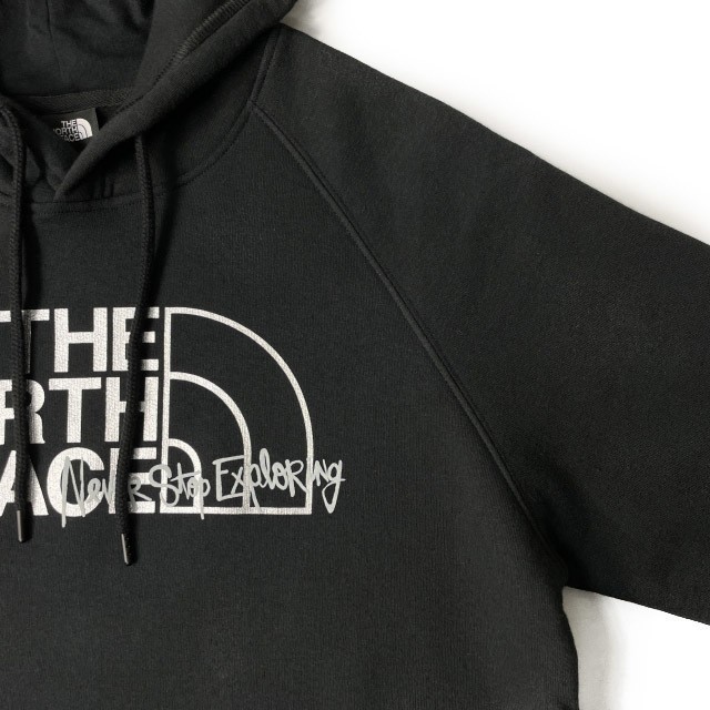 1円～!売切!【正規新品】THE NORTH FACE◆W GRAPHIC INJECTION HOODIE パーカー US限定 メタリックシルバー 男女兼用(XXL)黒 181130-23_画像5