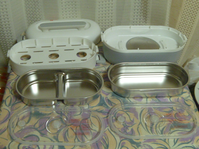 コンパクト　電気炊飯器　弁当箱炊飯器　ご飯　温野菜　２段　未使用品_画像3
