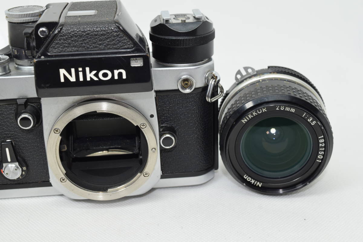 Nikon F2 Photomic Silver Body Nikkor Ai 28mm f/3.5 Lens ニコン 一眼レフ フィルムカメラ [美品] #532A_画像2