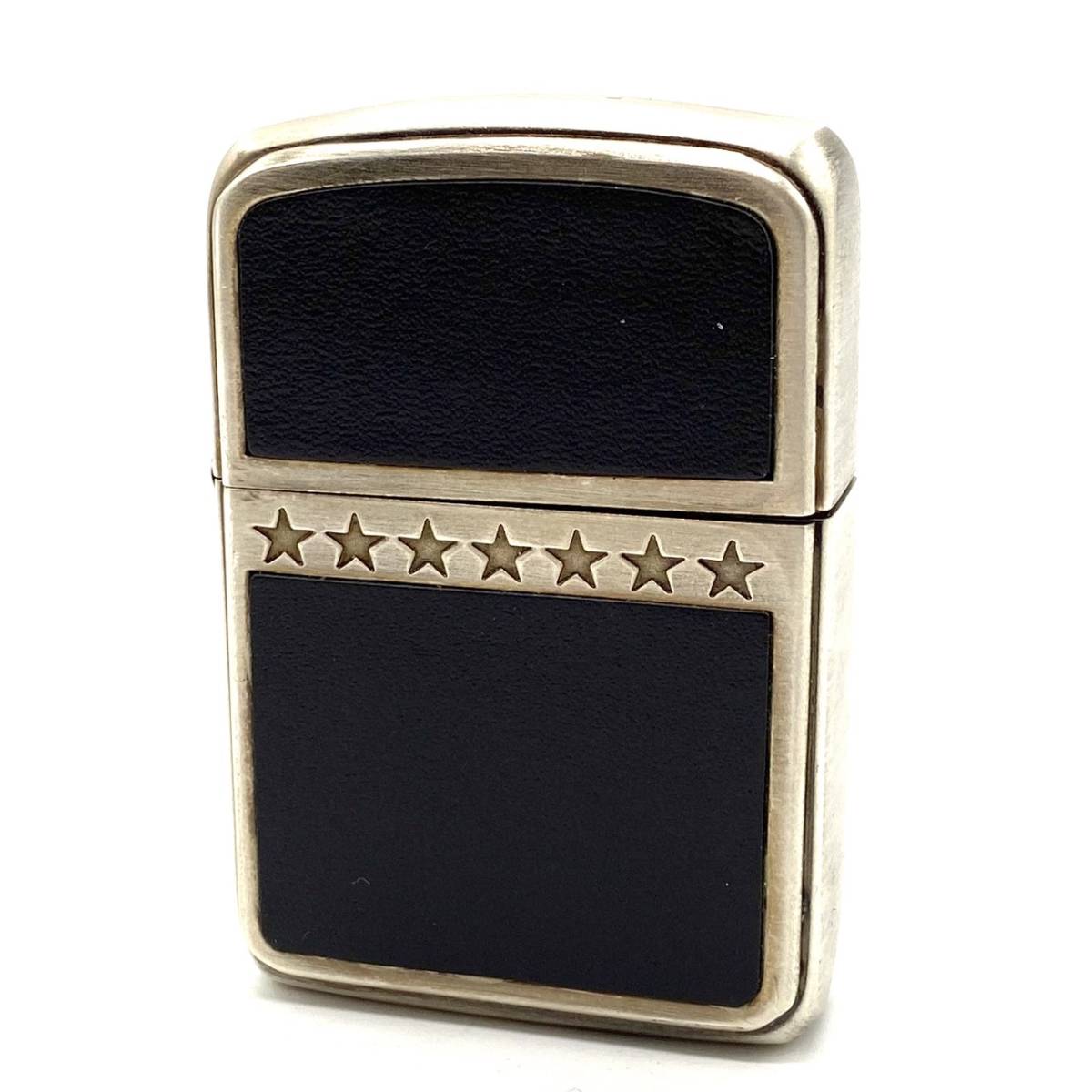 ■Zippo ジッポ ジッポー SevenStars セブンスター 星 ブラック 立体 メタル レザー 貼り 1941 レプリカ レア 250個 限定 HP 刻印 2007年_画像1