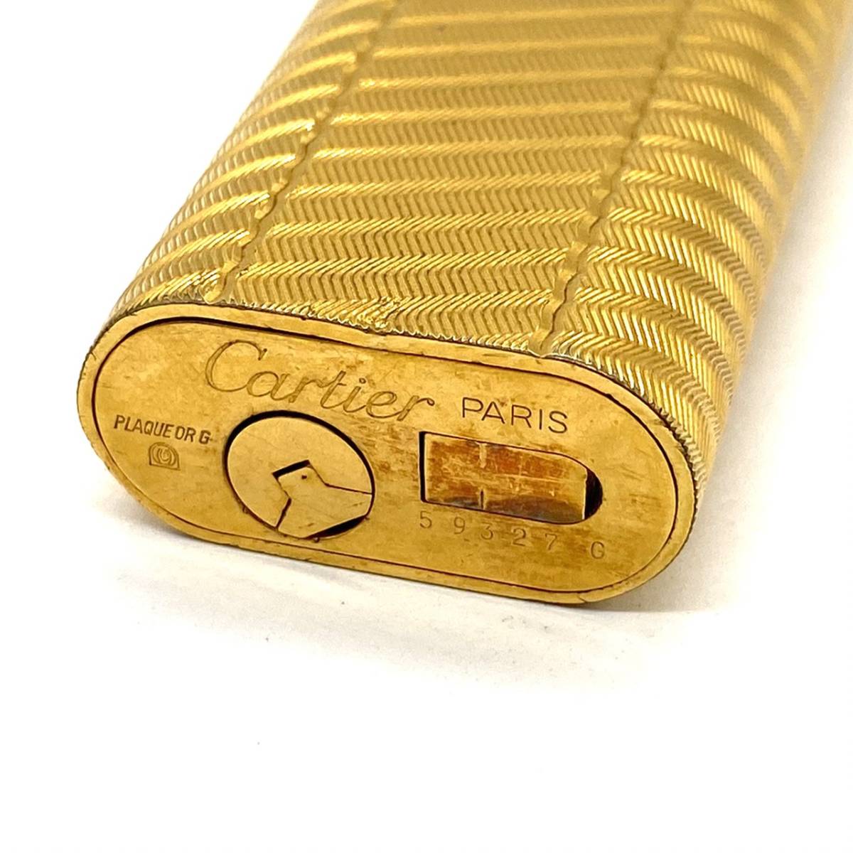■Cartier カルティエ オーバル ツイスト 螺旋 ゴールド ガスライター 喫煙具 着火未確認 現状品_画像6