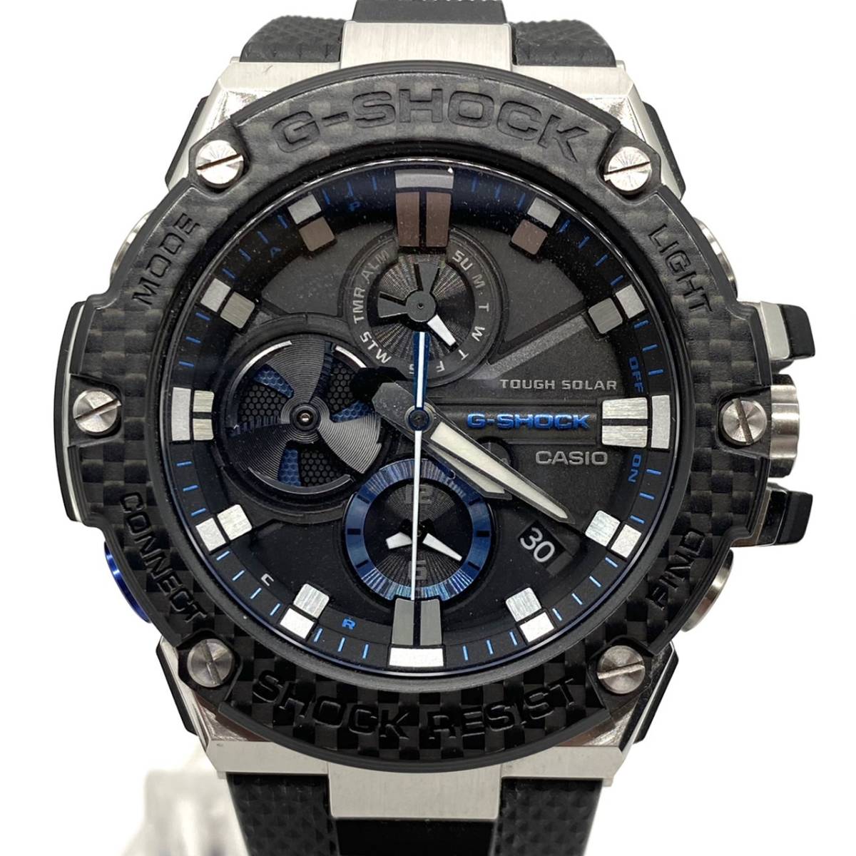 ■CASIO カシオ G-SHOCK Gショック GST-B100XA-1AJF G-STEEL Gスチール タフソーラー Bluetooth Dバックル 純正尾錠 取説 箱 付_画像3