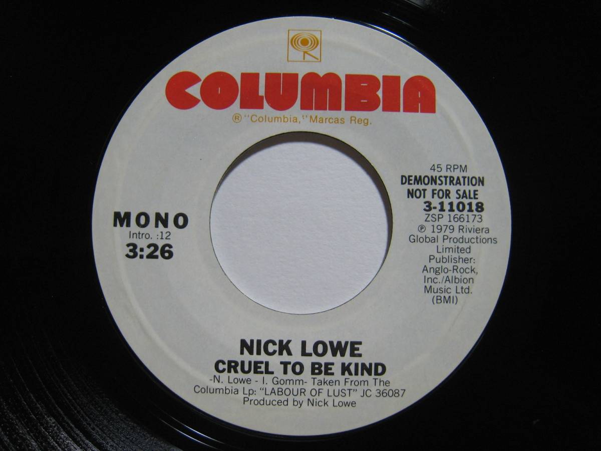 【7”】 NICK LOWE / ●白プロモ MONO/STEREO● CRUEL TO BE KIND US盤 ニック・ロウ 恋するふたり_画像4