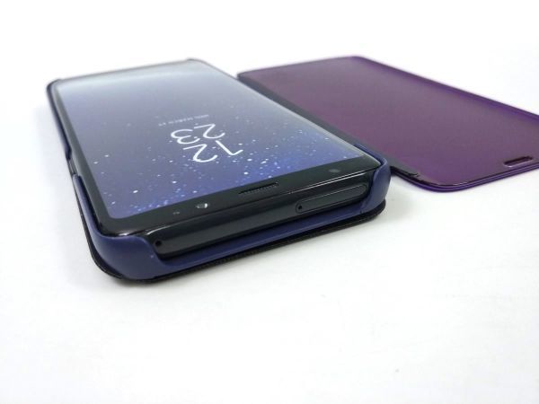 鏡面 Galaxy S8 SC-02J/SCV36 手帳型ミラーフリップケース カバー 半透明 ネイビー_画像7