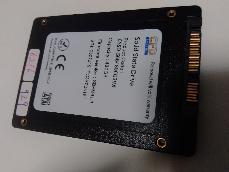 ■ SSD ■ 480GB （6216時間）　CFD　正常判定　送料無料_画像3