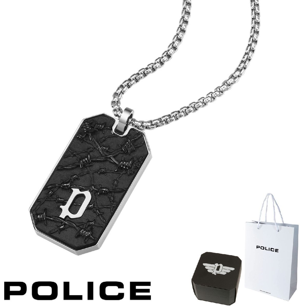 正規品 送料無料 ポリス POLICE ペンダント ネックレス WIRE ワイヤー GN0033802 サージカル ステンレス_画像1