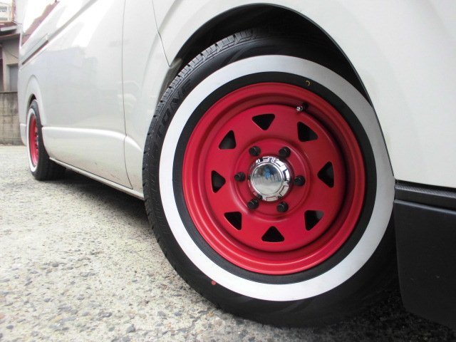 200 series Hiace IRON HEAD red new goods wheel white ribbon tire 4ps.@6H-139.7 15 -inch 215/70R15C 109/107Q 8PR 2021 year Daytona 