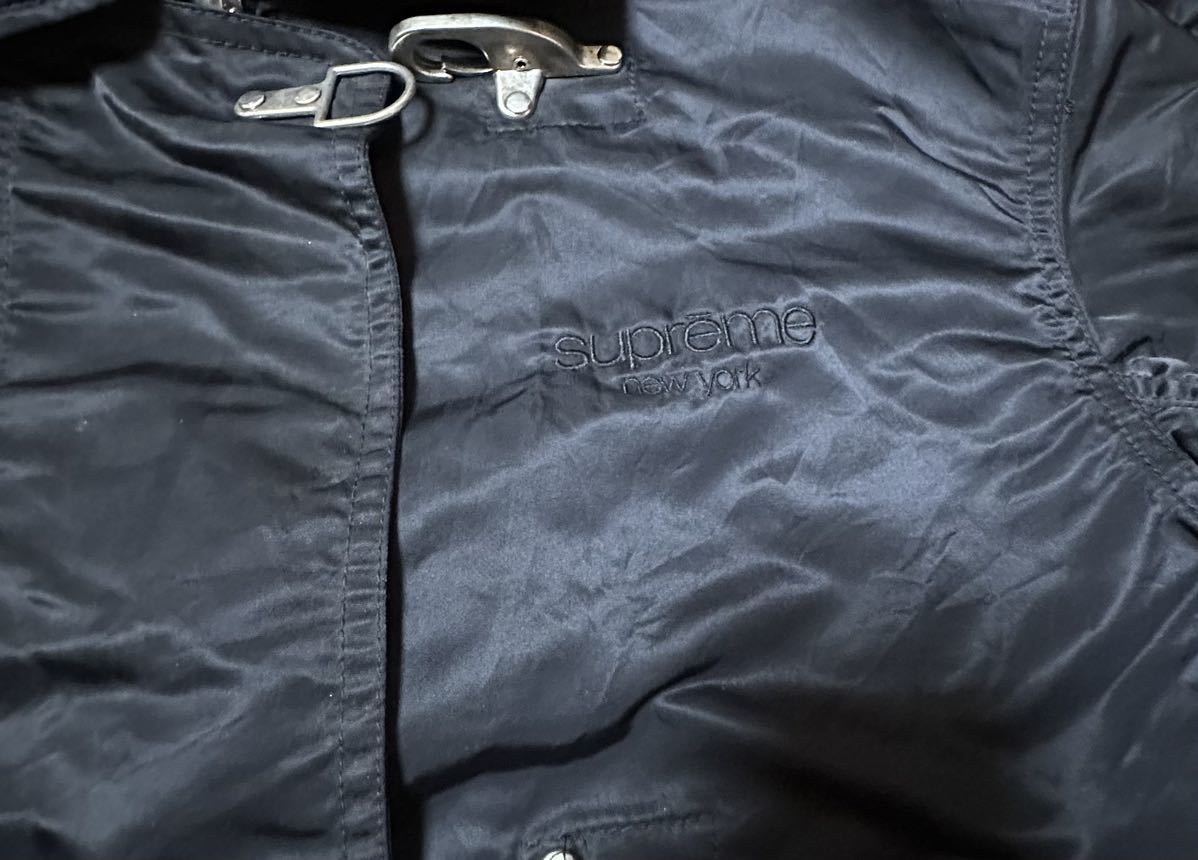 □美品 Supreme シュプリーム suprme new yorkジャケット ジャンパー ブルゾン ナイロン100％ 黒 ブラック Mサイズ _画像4