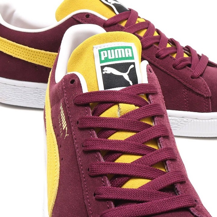  Puma замша Classic 21 wine red / желтый 22.5cm SUEDE CLASSIC XXI стандартный спортивные туфли 