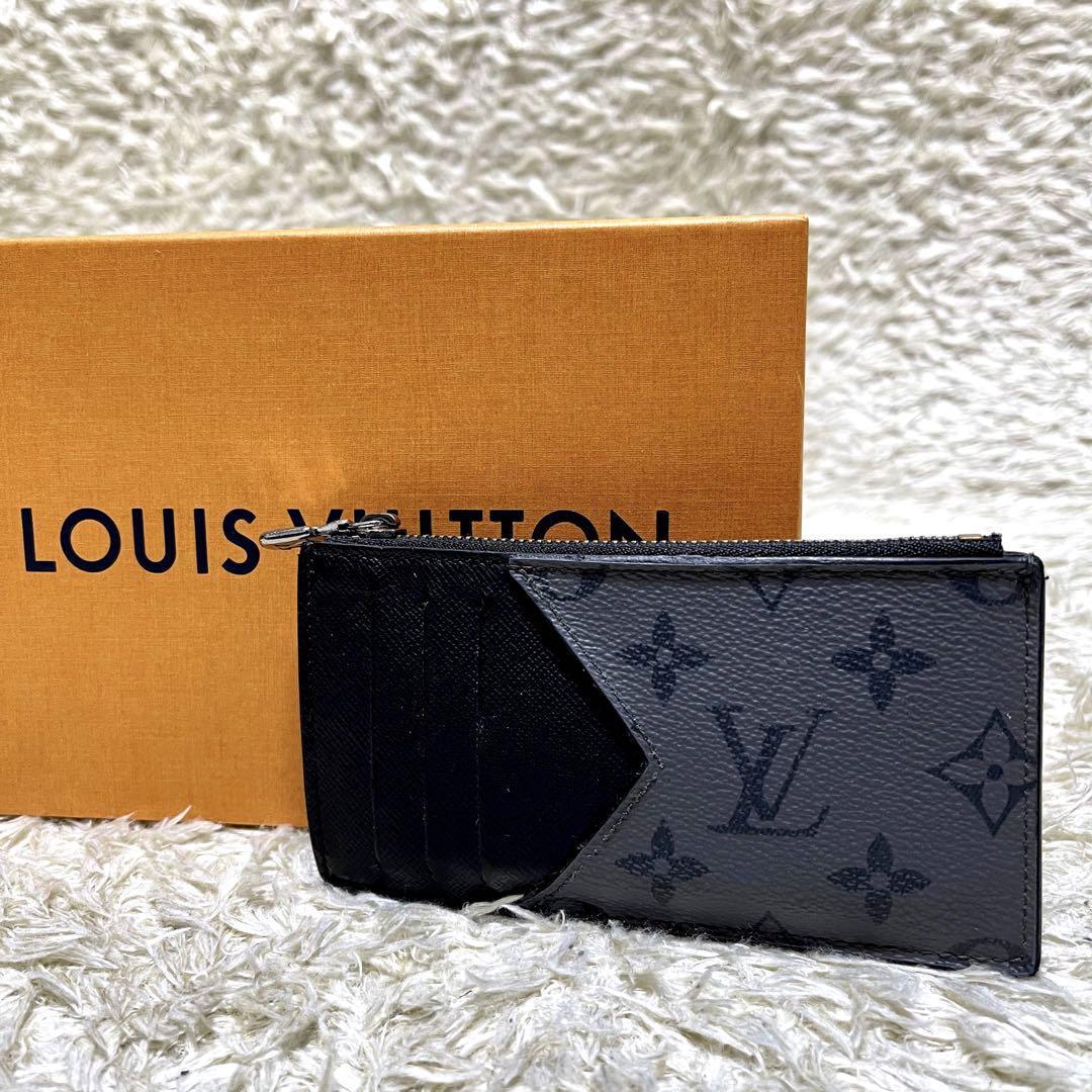 【美品】LOUIS VUITTON ルイヴィトン　コインカードホルダー　フラグメントケース　モノグラム エクリプス　レザー　グレー　黒　ブラック_画像1