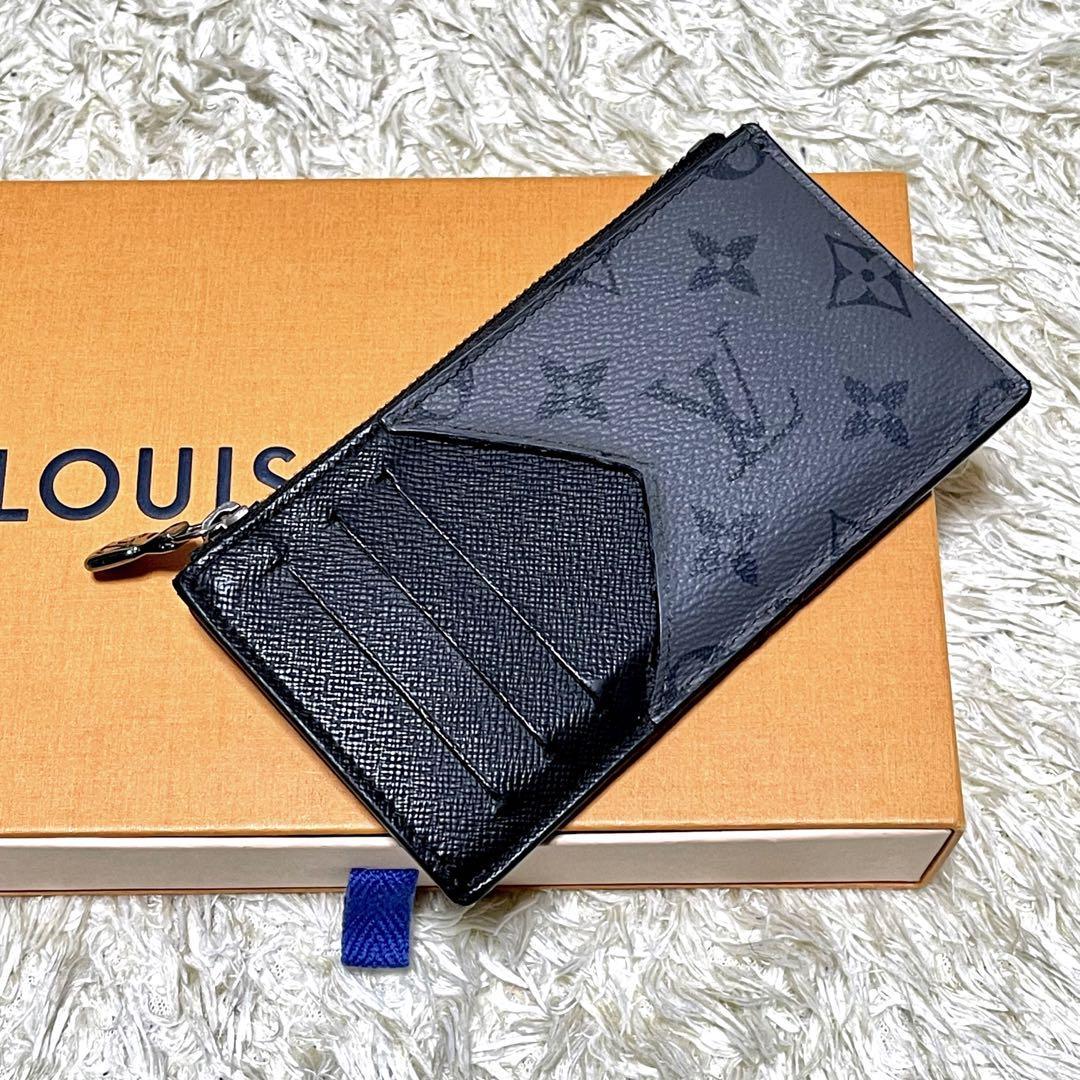 【美品】LOUIS VUITTON ルイヴィトン　コインカードホルダー　フラグメントケース　モノグラム エクリプス　レザー　グレー　黒　ブラック_画像2