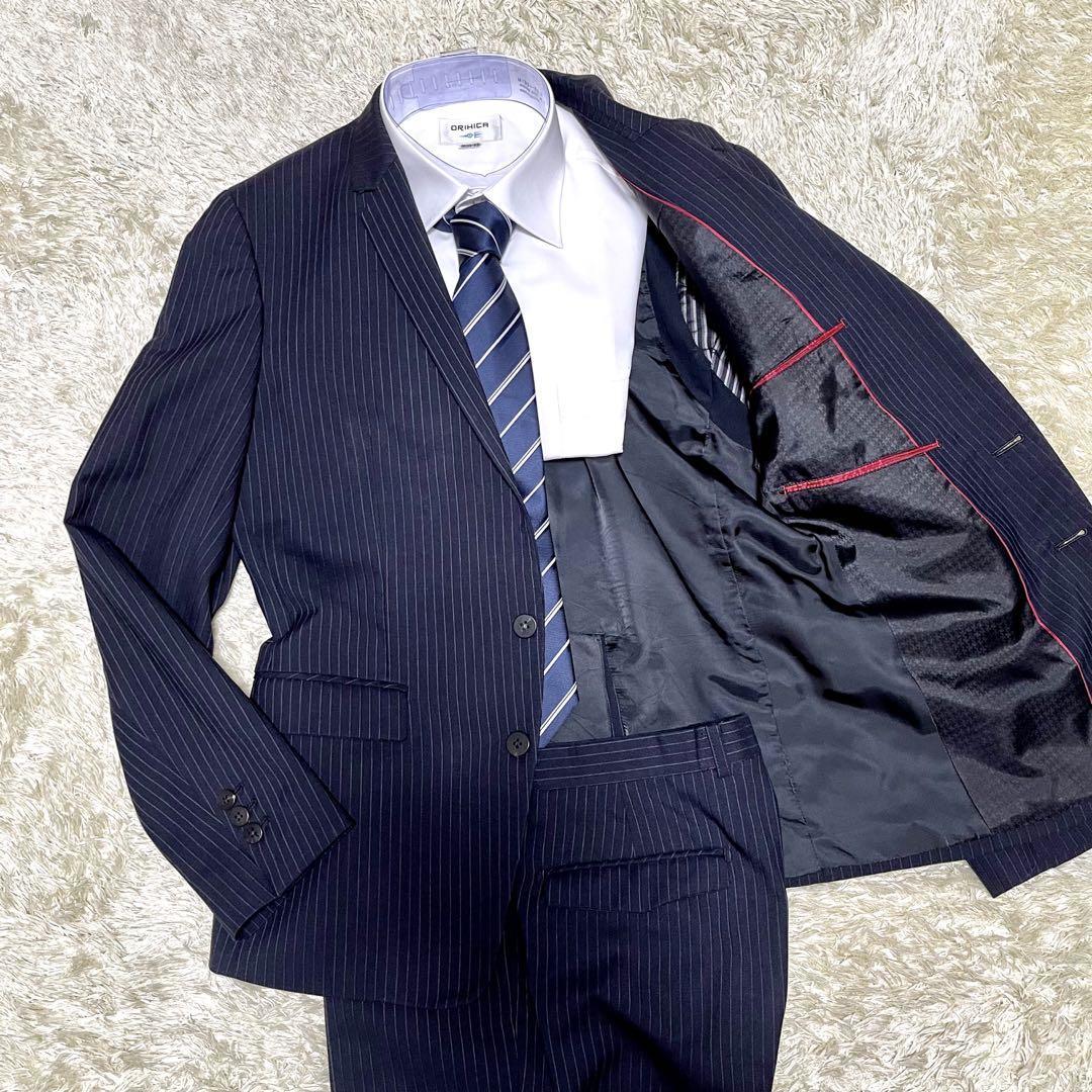【美品】PSFA スーツ　セットアップ　チャコールグレー　シルク混　L Y6
