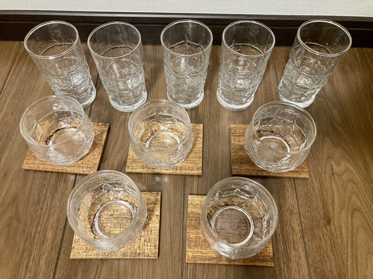 佐々木硝子 冷茶グラス、タンブラー各5個セット 昭和レトロ 送料無料の画像3