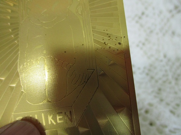 ★ビリケン　金色のカード　財布などに入れて使用してください　未使用ですが変色汚れキズあり　8.5×5.5㎝　tm2008-13-2★_画像5