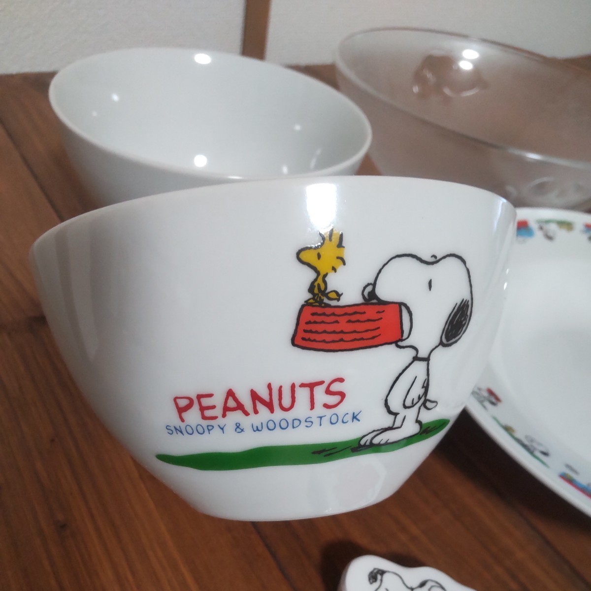 Peanuts スヌーピー●ボウル,スープ皿,ガラスのうつわ,小皿,箸置き(計9点) プレート 食器 器 ボウル1個画像追加ありの画像2
