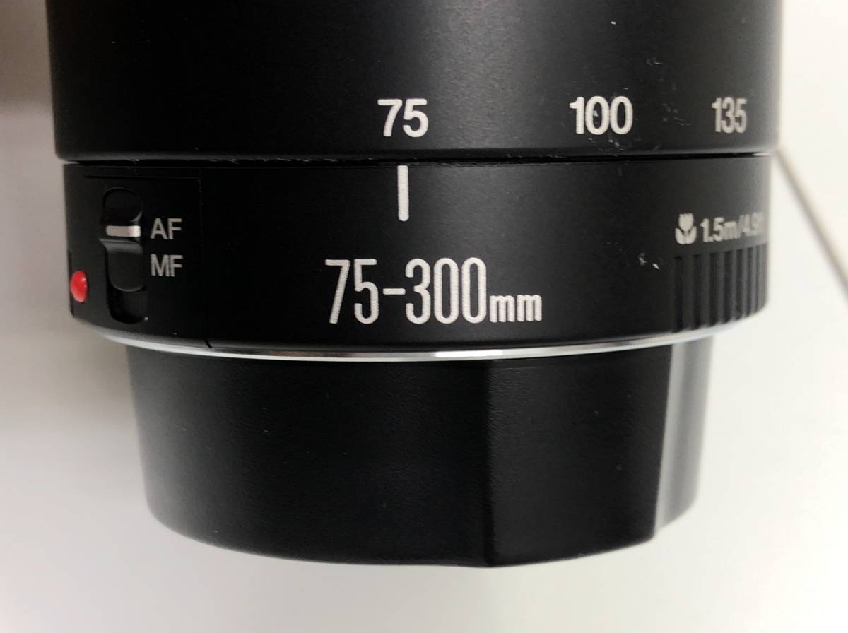 ジャンク CANON ZOOM LENDS EF 75-300mm F4-5.6 Ⅲ USM III for canon AF フード ET-60 セット キャノン 動作未確認 23111601_画像6