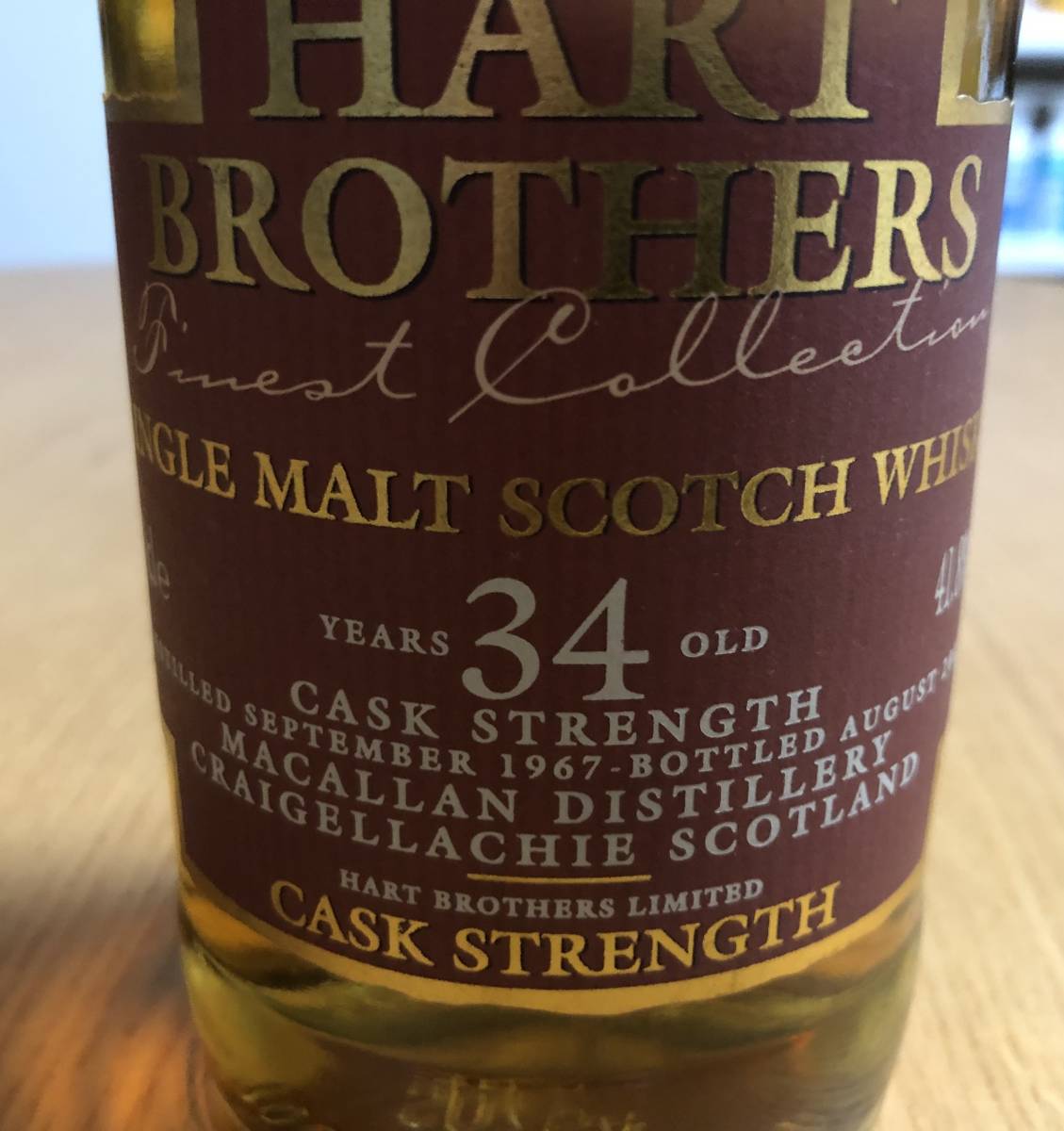 【古酒】未開封 マッカラン 1967／34年カスクストレングス／1967~2002／700ml 41,8%／MACALLAN CASK STRENGTH AGED 34 YEARS HART BROTHERS_画像5