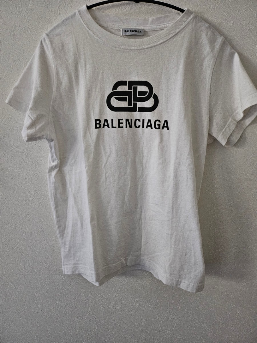 バレンシアガ 半袖 白 シャツ ホワイト ロゴ_画像1