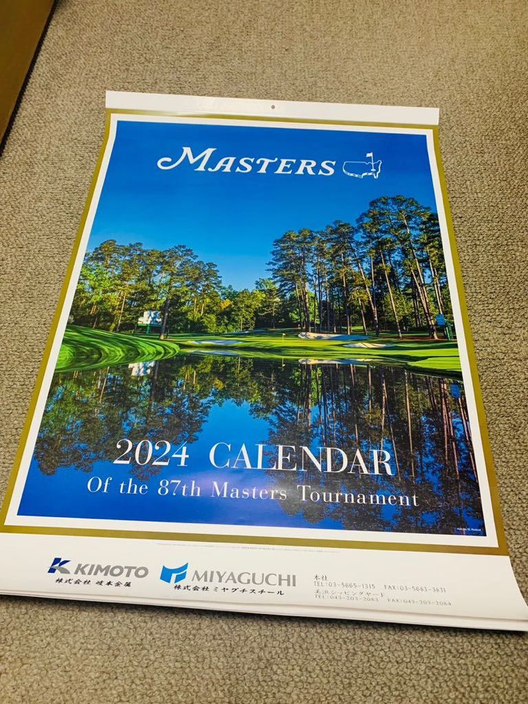 【新品】2024年 壁掛けカレンダー マスターズ ゴルフ 87回マスターズゴルフトーナメント 72×50cm(壁掛けサイズ)_画像1