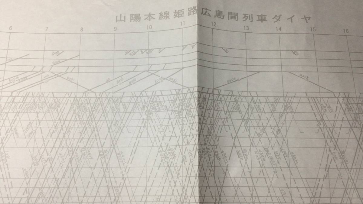 F【鉄道運行図表4】『山陽本線姫路広島間列車ダイヤ』No.1 第1版●岡山鉄道管理局●昭和59年2月改正●検)国鉄私鉄JR時刻表スタフ内部資料_画像1