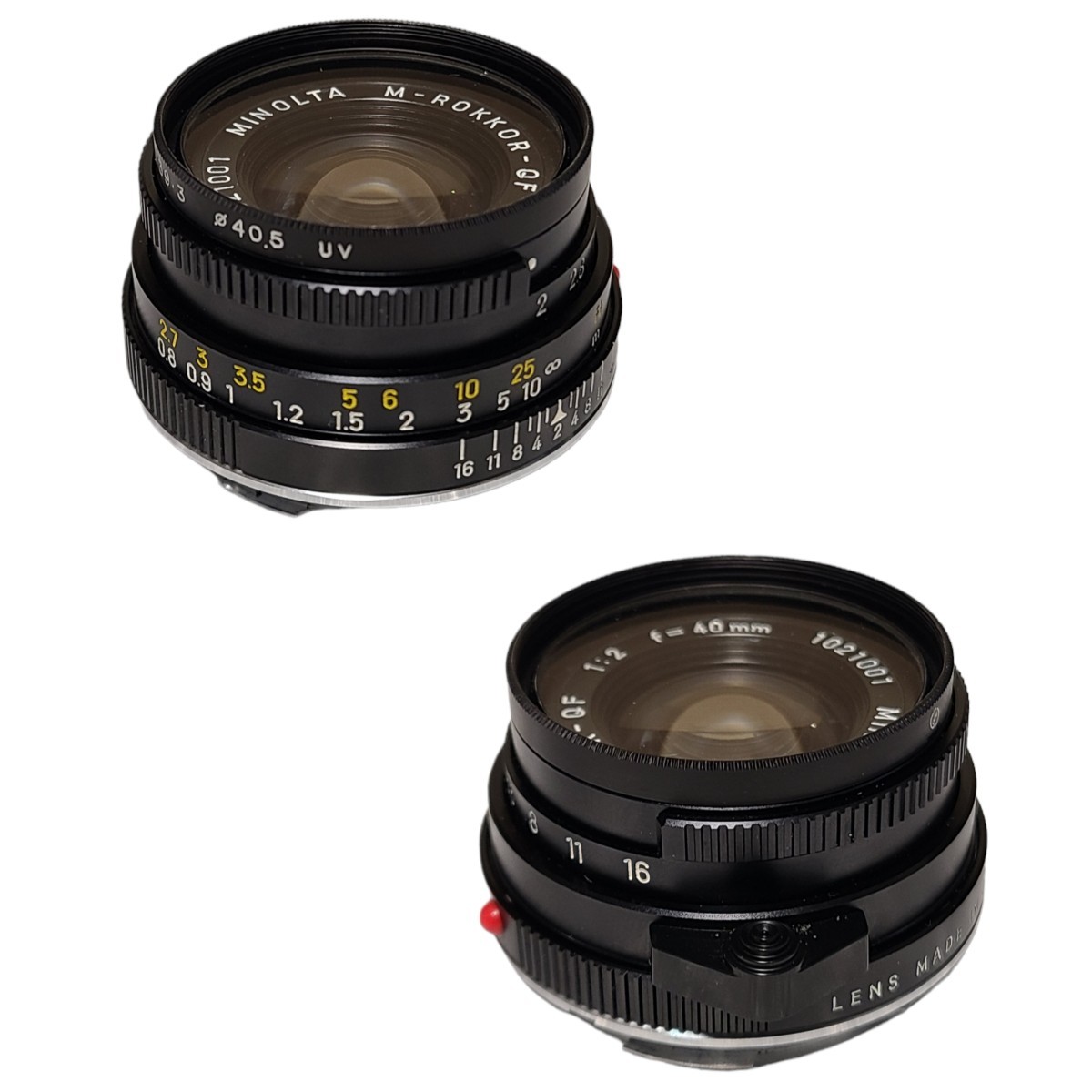 【ジャンク】MINOLTA ミノルタ フィルムカメラ レンズ 2点セット M-ROKKOR QF 40mm F2/M-ROKKOR 90mm F4 Leica ライカ_画像2