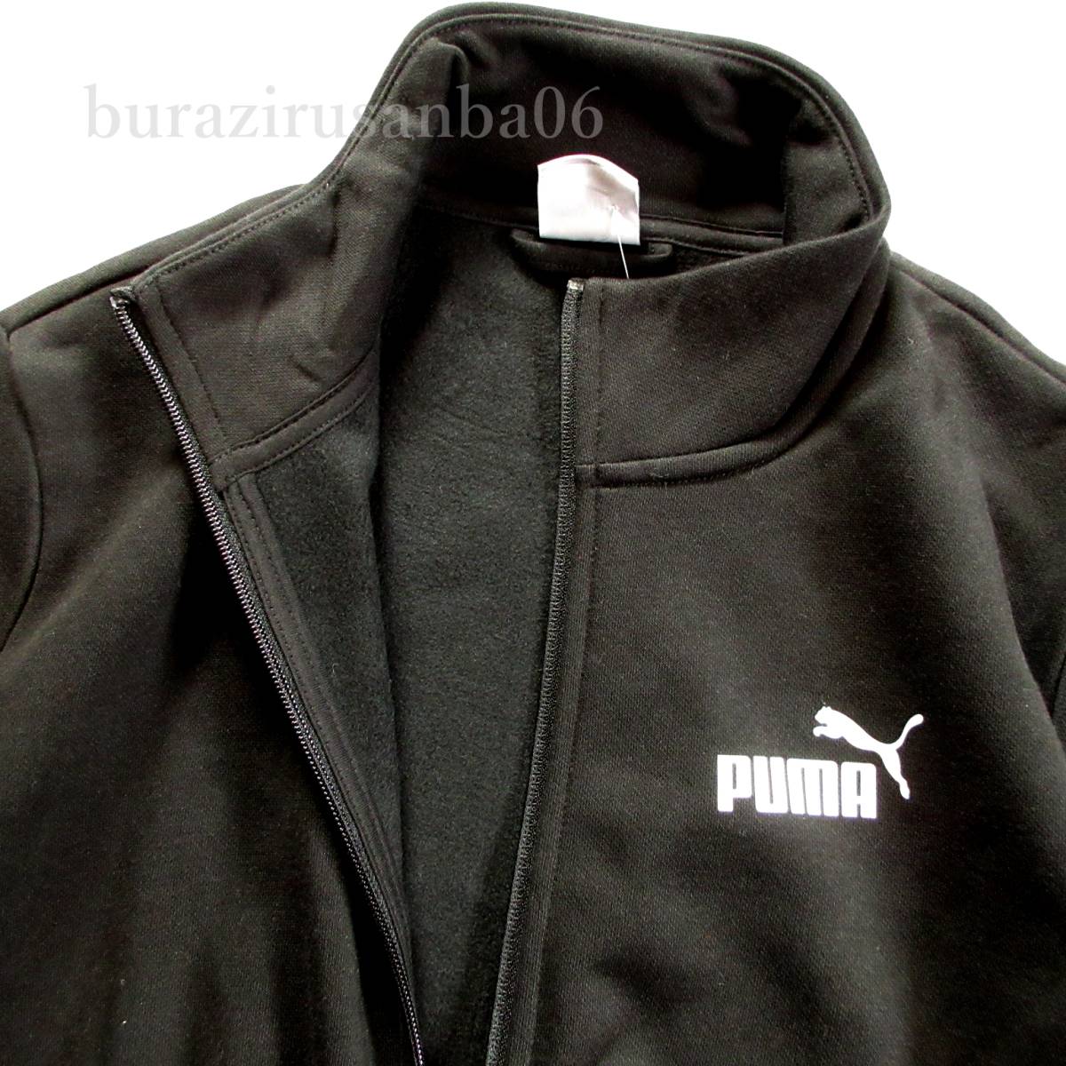 メンズ M◆未使用 PUMA プーマ 秋冬 上下 裏フリース ジップアップ スウェット ジャケット スウェットパンツ セットアップ 黒 ブラック_画像3