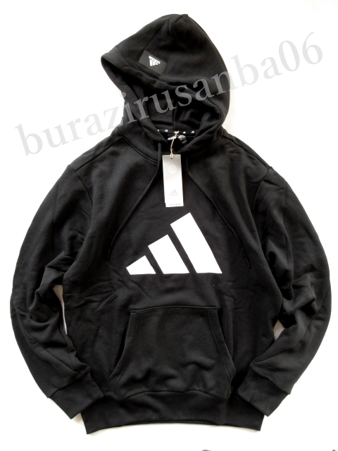 メンズ XO（２XL)◆未使用 定価1.3万 adidas アディダス スウェット 上下グラフィック BIGロゴ パーカー スウェットパンツ セットアップ 黒_画像2