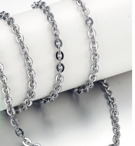 * new goods * made of stainless steel chain necklace *5 pcs set * adzuki bean 50cm* silver silver color * Basic standard 