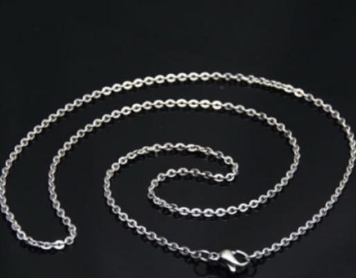 ** new goods * made of stainless steel chain necklace *5 pcs set * adzuki bean 50cm* silver silver color * Basic standard 