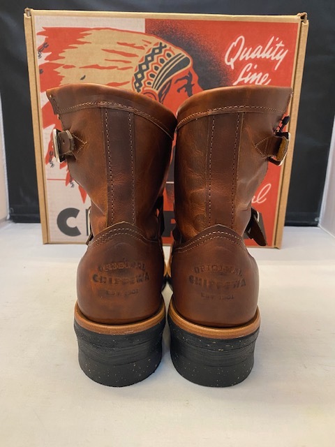 【新品】CHIPPEWA 7 ENGINEER BOOTS 1901M12 TAN RENEGADE Eワイズ US7.0 25.0cm チペワ ショート エンジニア ブーツ タン オイルドレザー _画像3