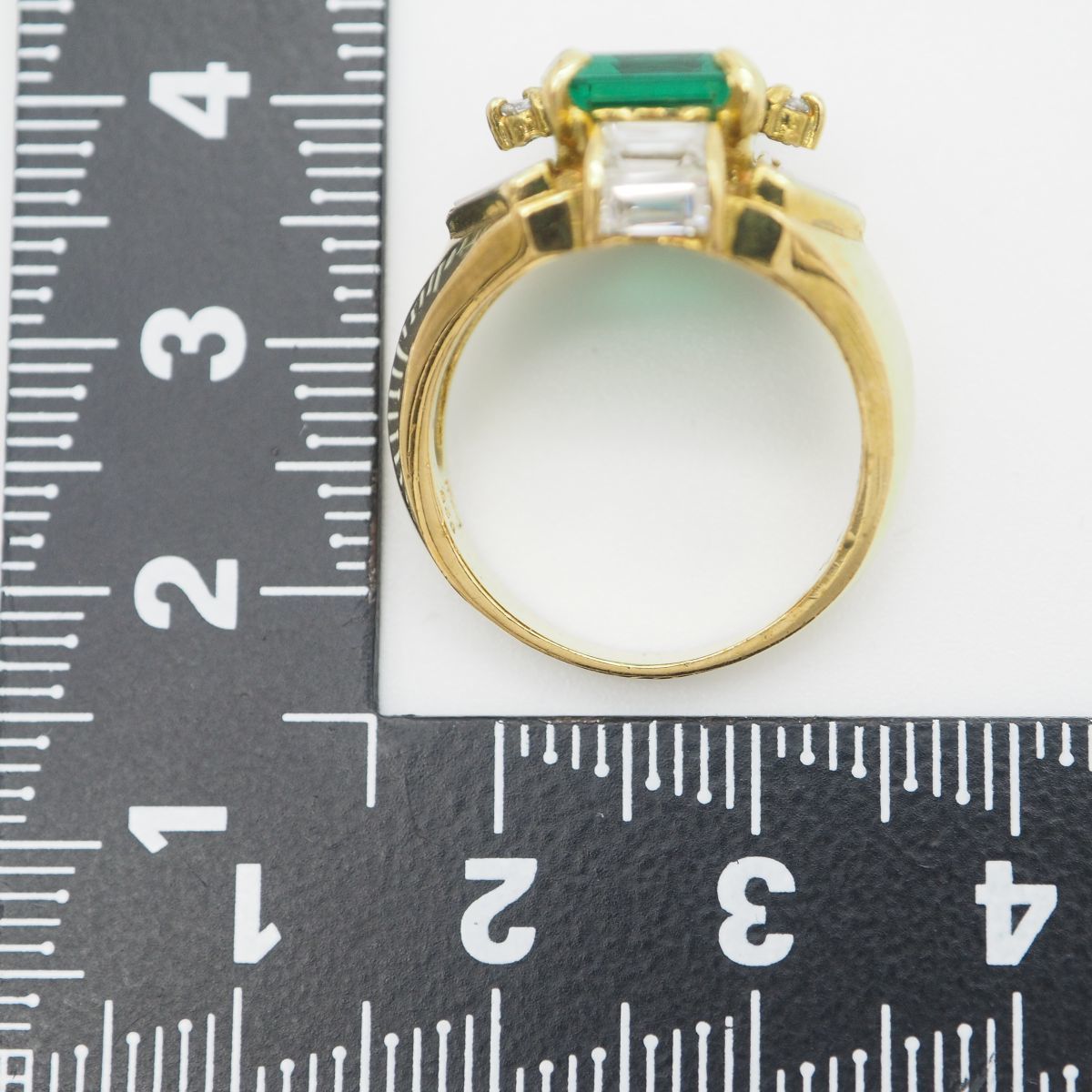 J314 IEI エメラルド風 ダイヤモンド リング ゴールド デザイン 指輪 4月誕生石 11号_画像10