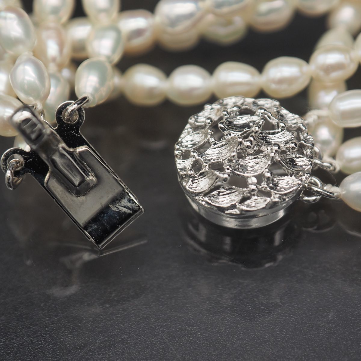 G276 淡水真珠 パール SILVER刻印 ネックレス 4連 デザイン G276 淡水真珠 パール SILVER刻印 ネックレス 4連 デザイン