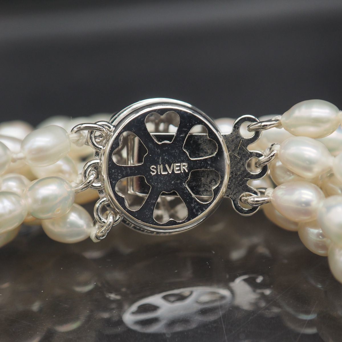 G276 淡水真珠 パール SILVER刻印 ネックレス 4連 デザイン G276 淡水真珠 パール SILVER刻印 ネックレス 4連 デザイン