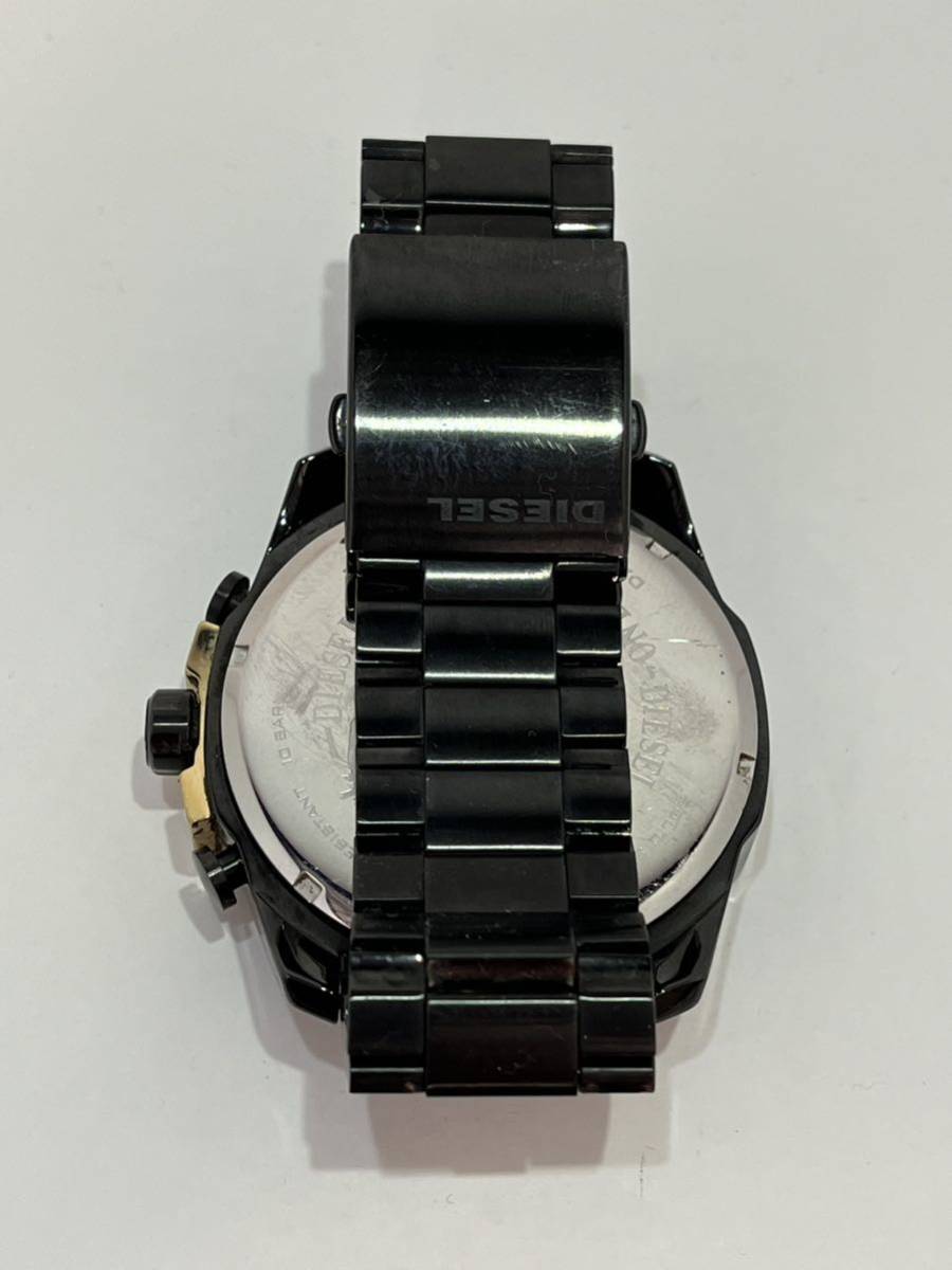 稼動品 DIESEL ディーゼル メンズ腕時計 クロノグラフ メガチーフ ブラック ゴールド dz4338_画像7