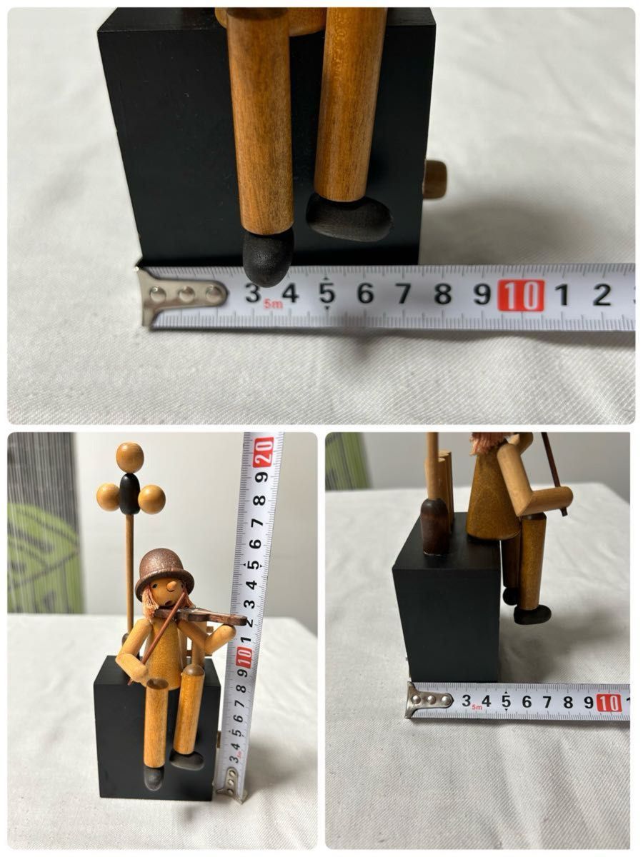 昭和レトロ】Sankyo 木製からくり人形 オルゴール アンティーク 昭和レトロ】Sankyo 木製からくり人形 オルゴール アンティーク