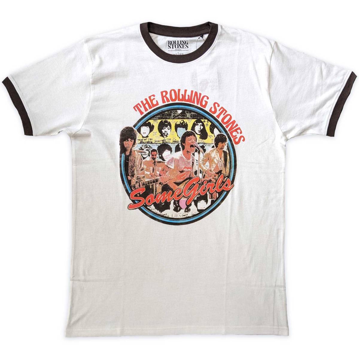 （新品 Mサイズ）オフィシャル THE ROLLING STONES - SOME GIRLS CIRCLE RINGER バンドTシャツ_画像1