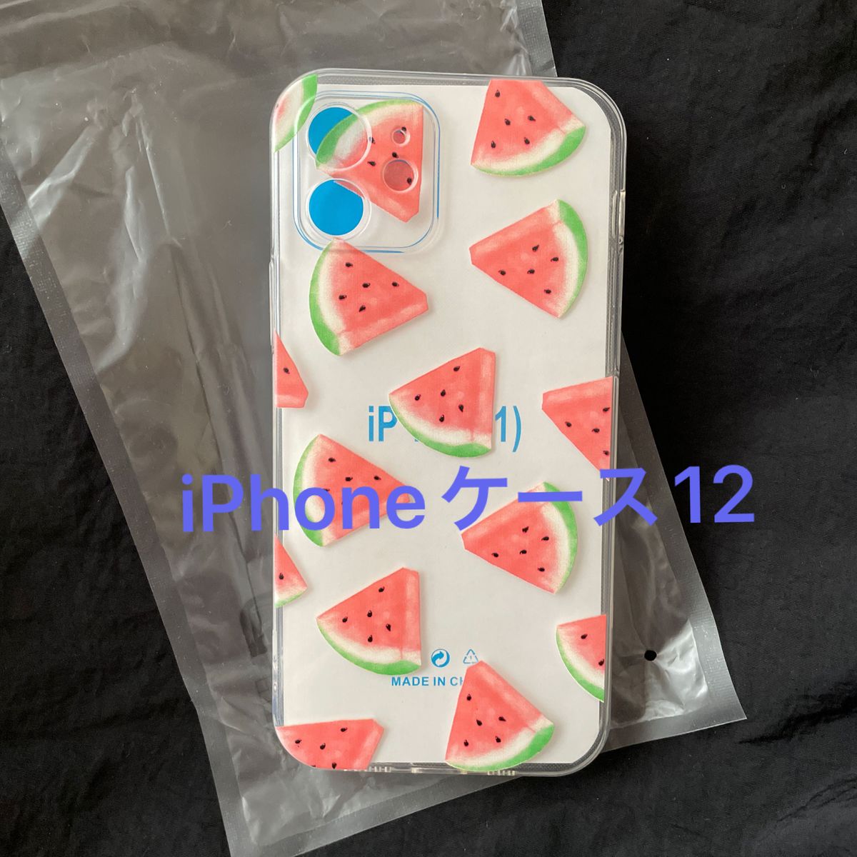 iPhone12用ケース　スイカ柄