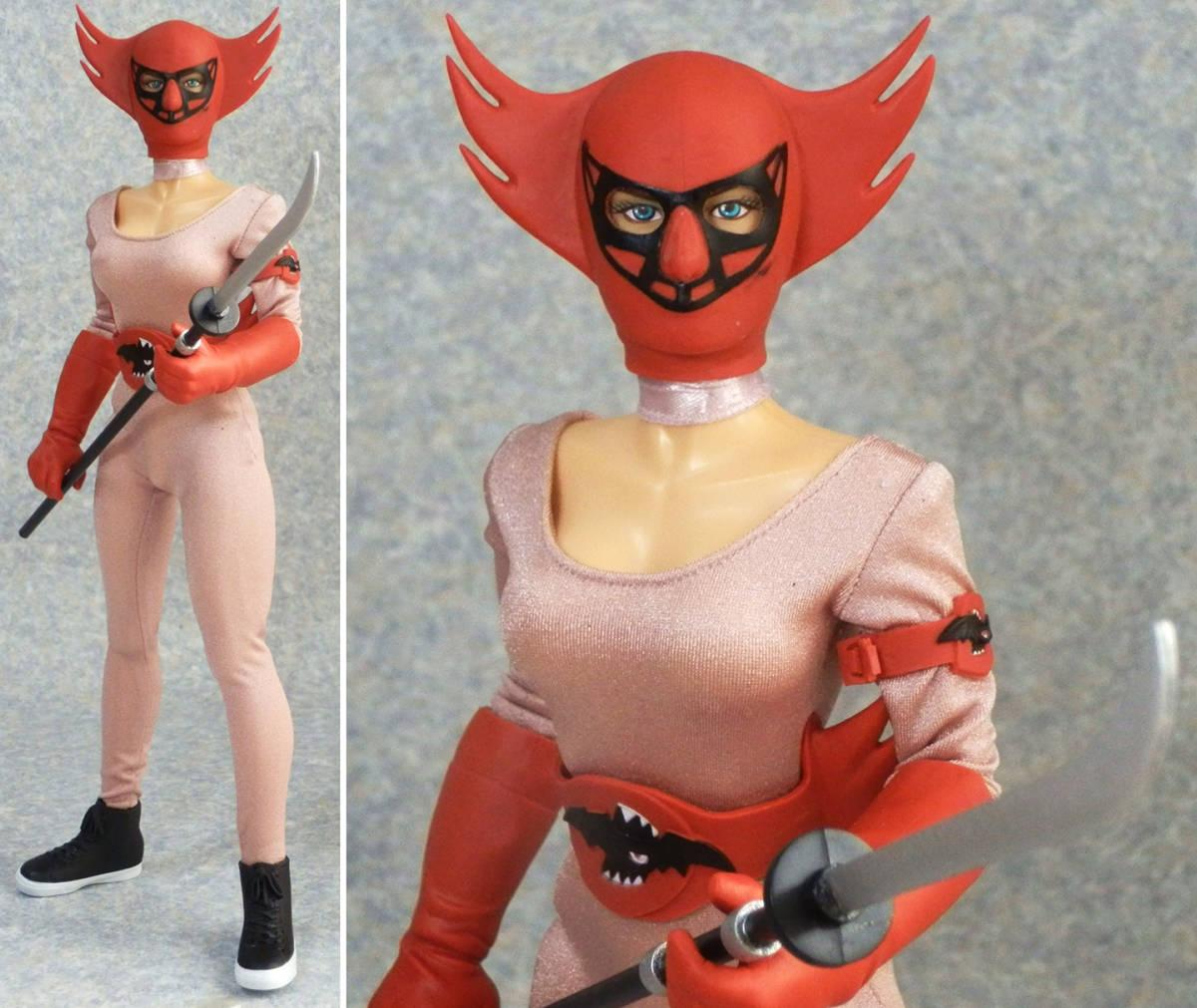 ワンオフ！メディコム1/6 人造人間キカイダー 女アンドロイドマン モモイロアルマジロ配下の女戦闘員風._画像2