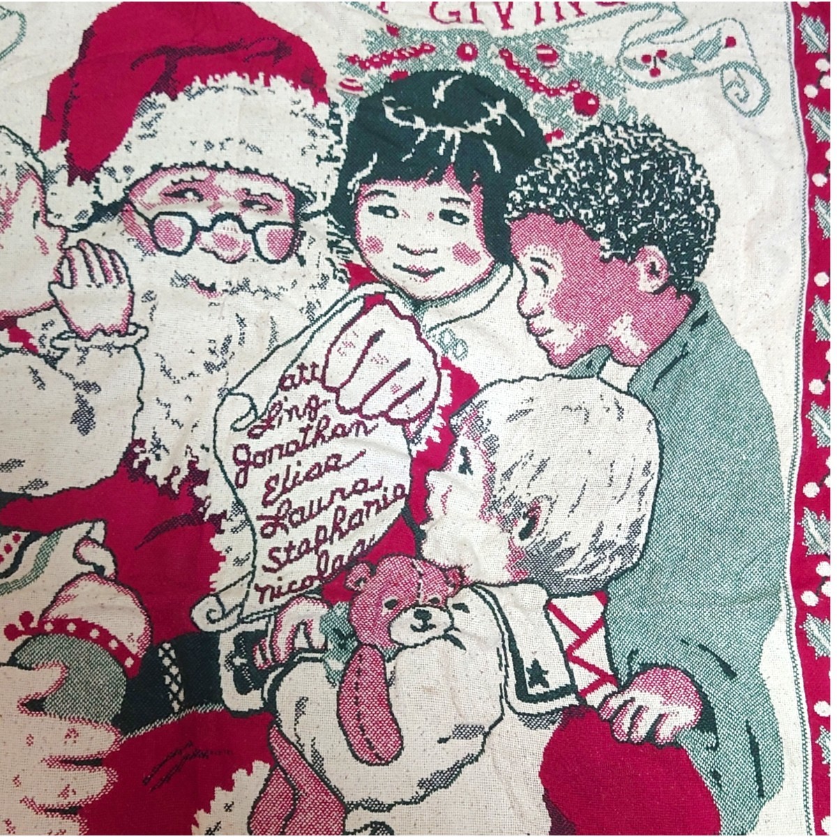 vintageラグ カーペット マルチカバー、クリスマス、サンタクロース 284_画像5