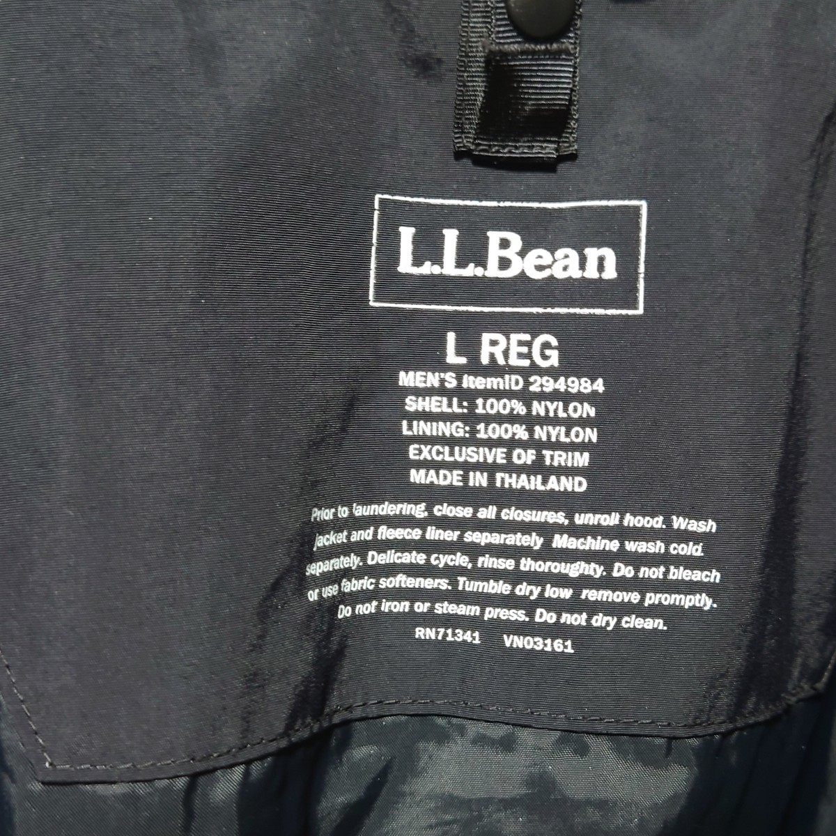 【L.L.Bean】フード収納 企業ロゴ刺繍 マウンテンパーカー A-1430_画像4