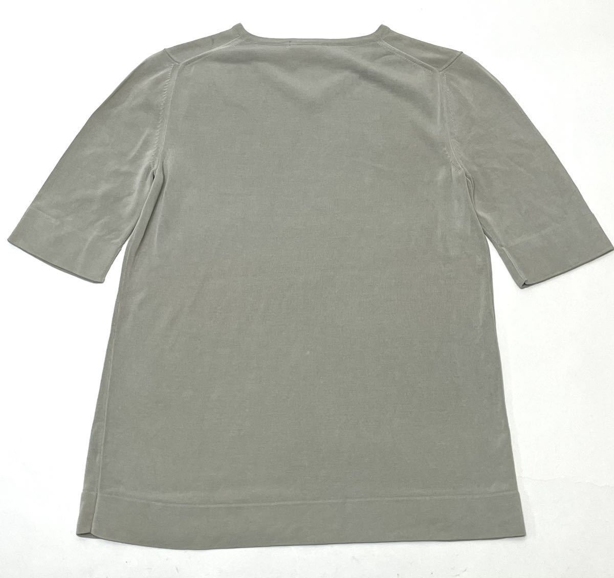 正規品 HERMES エルメス knit S/S T-shirt 半袖 コットン ニット トップス Vネック Tシャツ M メンズ_画像2