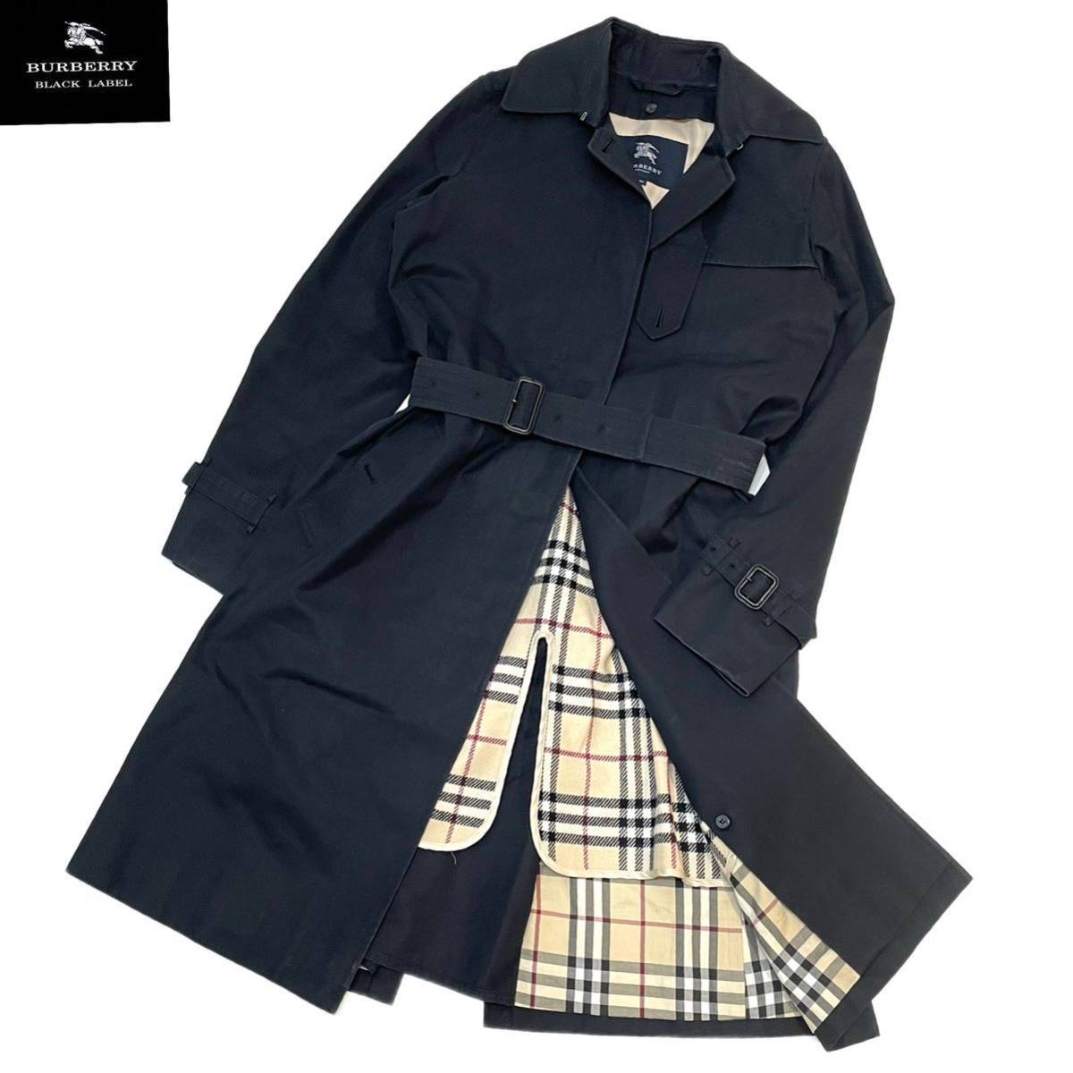 国内正規品 Burberry London バーバリー ロンドン ノバチェック ライナー トレンチコート ロング coat ブラック38 レディース_画像1