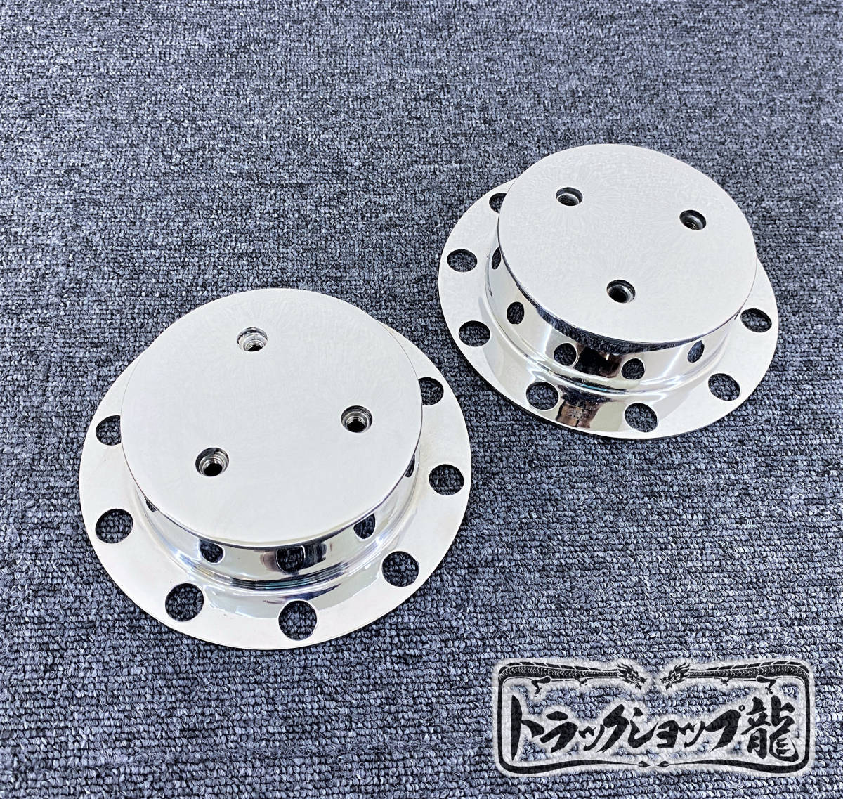  new goods! Isuzu 4t 17.5 -inch /19.5 -inch for stainless steel center cover installation bracket rear hub cap spin na-2 piece collection deco truck S0392D