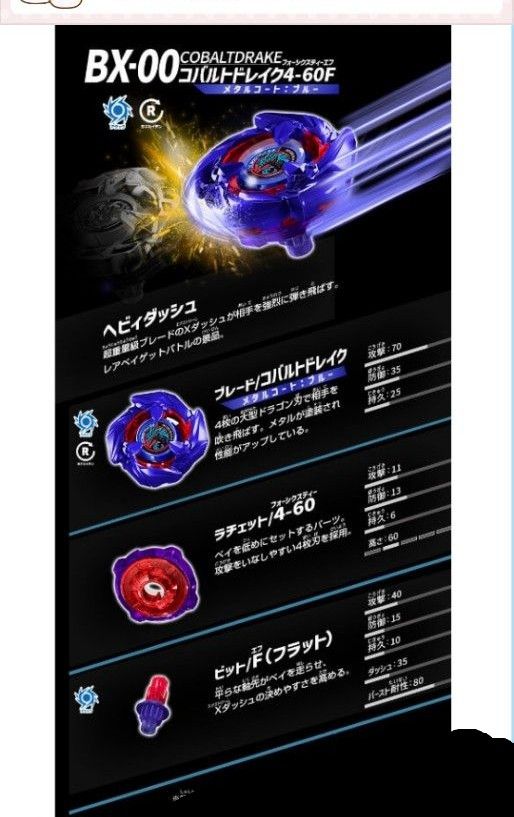 BEYBLADE X☆ベイブレードX☆BX-00☆コバルトドレイク☆4-60F☆新品未使用☆当選品☆非売品