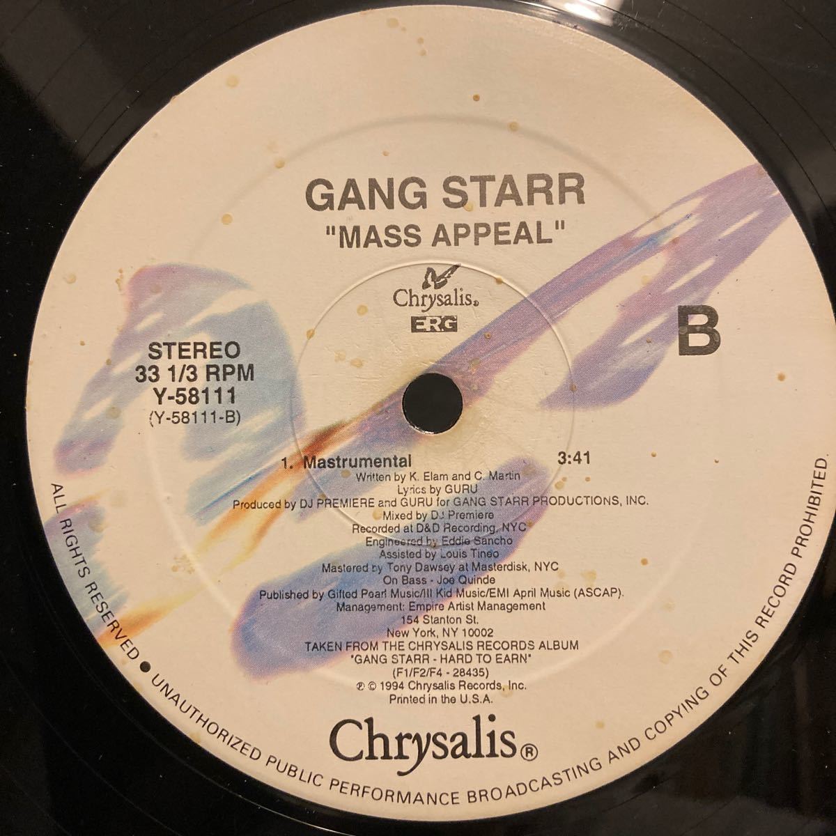 Gang Starr 【Mass Appeal】Chrysalis Y-5811 US 1994 HipHop_画像4
