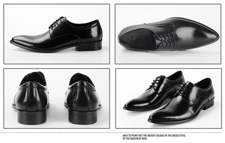 メンズ ビジネス レザー シューズ 本革 紐 ブラック サイズ 27.5cm 革靴 靴 カジュアル 屈曲性 通勤 軽量 新品 【apa-163】_画像4