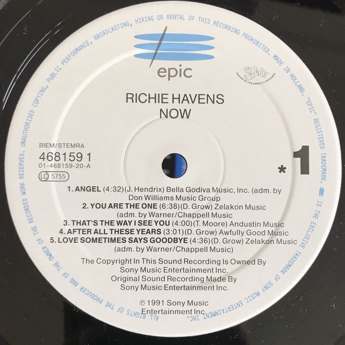 レア盤 オリジナル盤 Richie Havens / Now Epic / SOL 468159 1_画像3